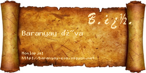 Baranyay Éva névjegykártya